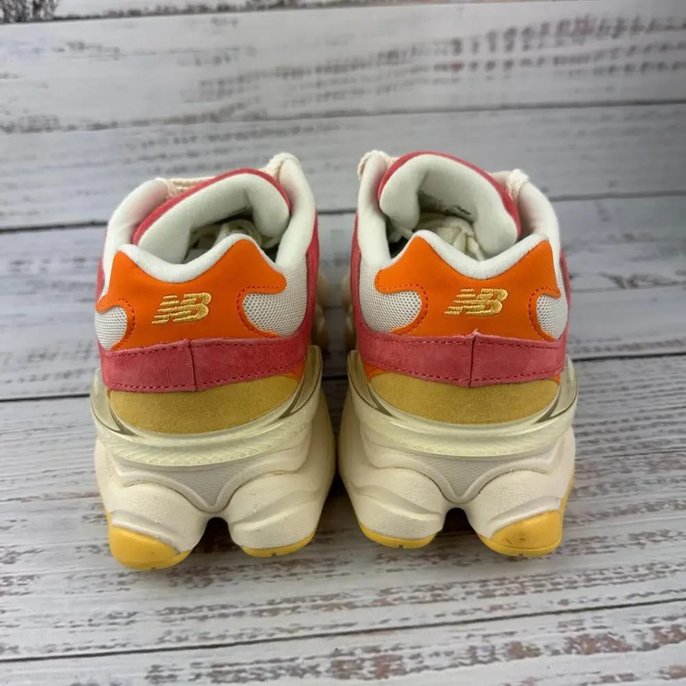 New Balance 9060 Unisex M 4.5 W 6 D Sneakers Orange Red Cream